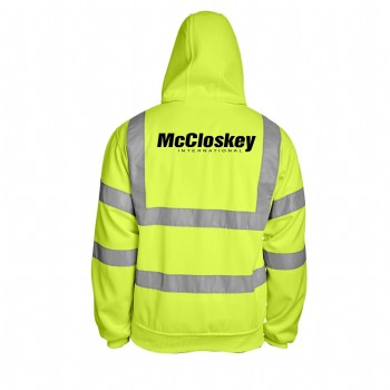 Berne Hi-Vis Class 3 Lined Hooded Sweatshirt